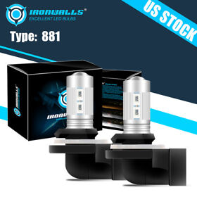 Smafay-fog881-0104 2pcs Led Headlight Bulb 6000k For Atv Polaris Ranger Xp 500 700 1000 2008-2018