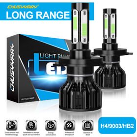 Chu-1 2x 8000k Ice Blue 100w Led Headlight H4 9003 Bulbs For Ski-doo Snowmobile