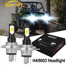 2x 9003 Bulbs Led Headlight For Arctic Cat Xf 9000 2014-2016 2017 2018 Whtie