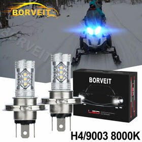 2x H4 Led Blue Headlight For Ski-doo Mxz 550 550f 2002-2010 2011 2012 2013 2014