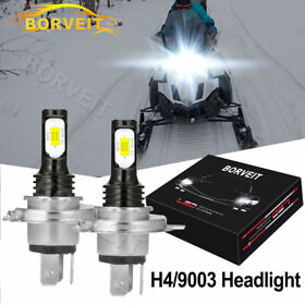 2x H4 White Led Headlight For Ski-doo Mxz 550 550f 2002-2010 2011 2012 2013 2014