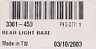 3301-453 Arctic Cat Rear Light Base Pn