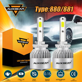 Auxbeam-s2-880-881-aweg026 Auxbeam Led Headlight Bulbs 6000k For Atv Polaris Ranger Xp 500 700 1000 2008-18