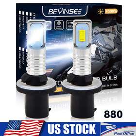 0409073 Bevinsee 2pcs 880 885 6000k White Led Bulbs Headlight Low Beam For Artic Cat 250 300 500
