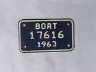 Boat-1963-3 Condition Plate-florida Vintage-registration "x5 Tag "-good