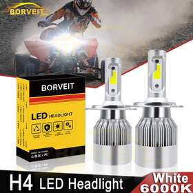 0609-956 Borveit 0109-724 2x H4 White Led Headlight Hi/lo Beam Bulbs For Arctic Cat Zr 9000 2014-16 Lxr Rr