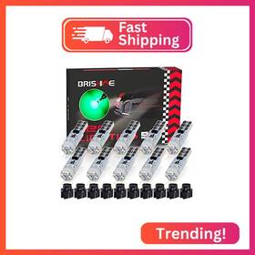 Brishine Bri-t5socket-10p3014g T5 37 74 2721 Led Bulbs Green With Twist Lock Socket Canbus Error Free
