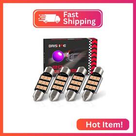 Brishine Brishine-festoon36p-28354 6418 Led Bulbs Super Bright Purple 2835 Chipsets Canbus Error Free 36m