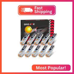 Brishine Xpismii-t5a-5smd3014-10p 10x T5 Led Bulbs Amber Yellow Canbus Error Free 3014 Chipsets 74 2721 3