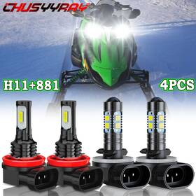 3570plush11881 Chusyyray 4pc Led Headlight Bulbs For Arctic Cat Z1 1100 Efi 2009 2010 6000k