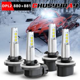Dpl2-880 Chusyyray 881 4x Bright Fit Arctic Cat M1000 2007-2011 High Low Beam Headlight Led Light Bulbs