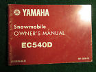 Ec540d 540 Owner Ec 1979 Snowmobile Yamaha Manual Owners