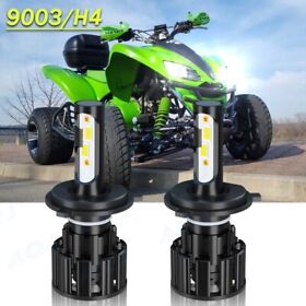 Aqj-h4-9003 For Kawasaki Kfx700 2004-2009 Led Headlight Kit H4 6000k White Bulbs