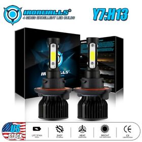 Fulcat-y7-815123019 For Polaris Snowmobile H13 Led Headlight Bulbs High Low Beam 6000k White Bright