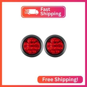 4.2round Fouwick 2pcs 4.2 Inchred Round Led Tail Trailer Light 12 Leds Ip67 Waterproof St