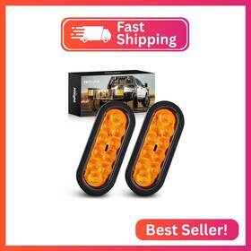 Gooacc Tail-02 6inch Oval Trailer Tail Light 2pcs 10led Amber Turn Signals Lights With Surf