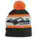 Hm5pomb Hmk Beanie Pom Knit Black Orange Snowmobile Winter Hat