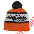 Hm5pomo Hmk Beanie Pom Knit Orange Grey Snowmobile Winter Hat