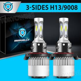 Tk-s2h13-004 Ironwalls 2x H13 Led Headlight Bulbs Kit 6000k For Polaris Ranger Rzr 570/800/900/1000 Xp