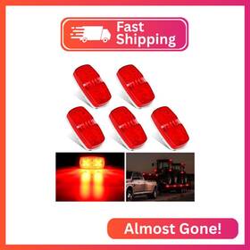 Tl-172 Nilight Double Bullseye Marker Light 5pcs Red 10led Rectangular Clearance Front