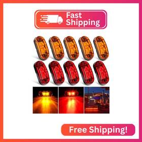Tr-148 Nilight 2.5 Inch Oval Side Marker Light 10pcs 2 Diode Led Trailer Fender Clearan