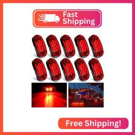 Tr-150 Nilight 2.5inch Oval Side Marker Light 10pcs Red 2 Diode Led Clearance Trailer F