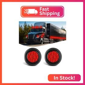 Tr-158 Nilight 2 Inch Round Marker Light 2pcs Red 9led Led Indicator Clearance Lights F