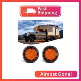Tr-159 Nilight 2inch Round Marker Light 2pcs Amber 9led Clearance Lights Flush Mount Wi