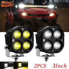 Novabeam9 F43yw 2pcs Hi/lo Led Headlight Fog Light Yellow White Fit Polaris Ranger 500 1993-2018