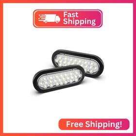 Oyviny Ov1365-2pc 6 Inch Oval White Led Trailer Tail Lights With 24leds Super Bright