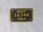 Boat-1964-3 Plate-florida Condition Vintage-registration "x5 "-good Tag