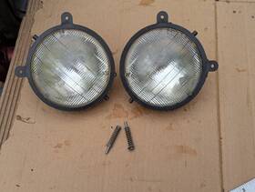 5430283 Polaris Vintage Snowmobile Headlight Rings 2 Bad Bulbs