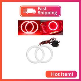 Qasim Qaae0034-90mm-r Qasimled 1 Pair 90mm Red Angel Eyes 60smd Cob Led Halo Ring For Car Motorcycles