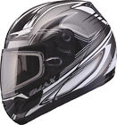 G6443247 Semcoe Gm44s Snowmobile Xl Graphics Modular Gmax - Black Silver Helmet