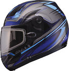 G6443213 Xs Silver Helmet Graphics Blue Modular Semcoe Gmax Snowmobile - Gm44s