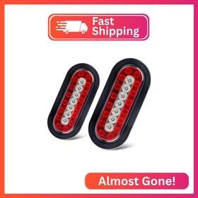 Yinaolan J008 2 Pcs 6.3 Inch Oval Led Trailer Tail Lights Stop Brake 23 Leds
