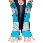 Long Striped Gloves Blue Hand Gray Armwarmers Patchwork Sleeves Covers. Fixed Price $32.30.
