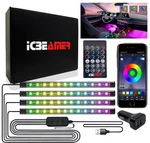 4X Rgb Led Interior Car Lighting Kit - Easy App Control Via Smartphone. Fixed Price $17.99.