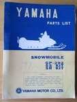 Yamaha GP-292 Ss Kit Sr Snowmobile Parts List Manual. Fixed Price $15.99.