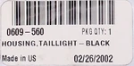 Black Tail Light Housing Part Number 0609-560 For Arctic Cat. Fixed Price $23.99.