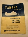 Original Yamaha Parts List Book Model GPX338G GPX433G 1974 888-28198-60 Manual. Fixed Price $65.25.