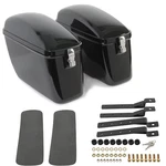 Vivid Black Large Hard Saddle Bag Trunk For Harley Davidson Honda Yamaha Cruiser. Fixed Price $134.00.