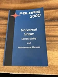 Polaris 2000 Universal Snow Owners Safety And Maintenance Manual #9915247 Usa. Fixed Price $11.11.