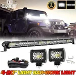 20INCH Led Light Bar Spot Flood Combo +4" Pods Offroad For Jeep Truck Suv+wiring. Fixed Price $31.79.