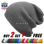 Solid Plain Slouchy Knit Beanie Hat Ski Skull Winter Women Cuff Cap Baggy Cf. Fixed Price $9.99.
