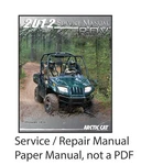 Arctic Cat 2012 Utv Prowler Hdx Service Manual On Paper. Fixed Price $43.95.