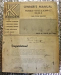 9/70 Vintage Kohler Owners Manual Two-cycle Engine K-340-2 K299-2 K440-2. Fixed Price $14.50.