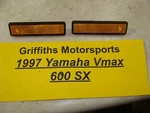 1997 Yamaha Vmax Sx 600 8CR 8CV Orange Stanley Front Side Snowmobile Reflectors. Fixed Price $18.00.