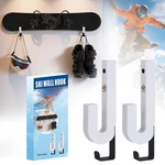2-IN-1 Snowboard Wall Mount & Ski Rack With Hooks, Skateboard Storage And Gea.... Fixed Price $15.05.