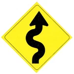 Voss 12X12IN. Reflective Trail Sign - Curvy Arrow (yellow/black) 501WTA. Fixed Price $15.15.